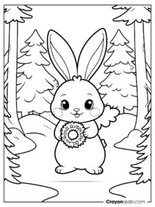 Bunny with festive wreath