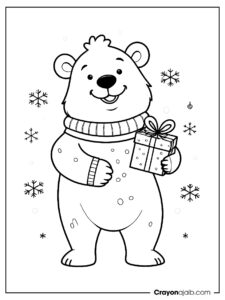 Christmas polar bear art