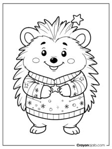 Hedgehog with christmas star