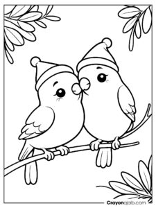 Lovebirds on mistletoe