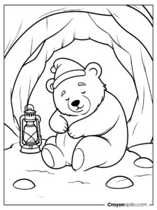 Sleepy bear with lantern