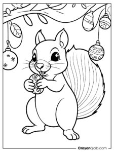 Squirrel with christmas nut